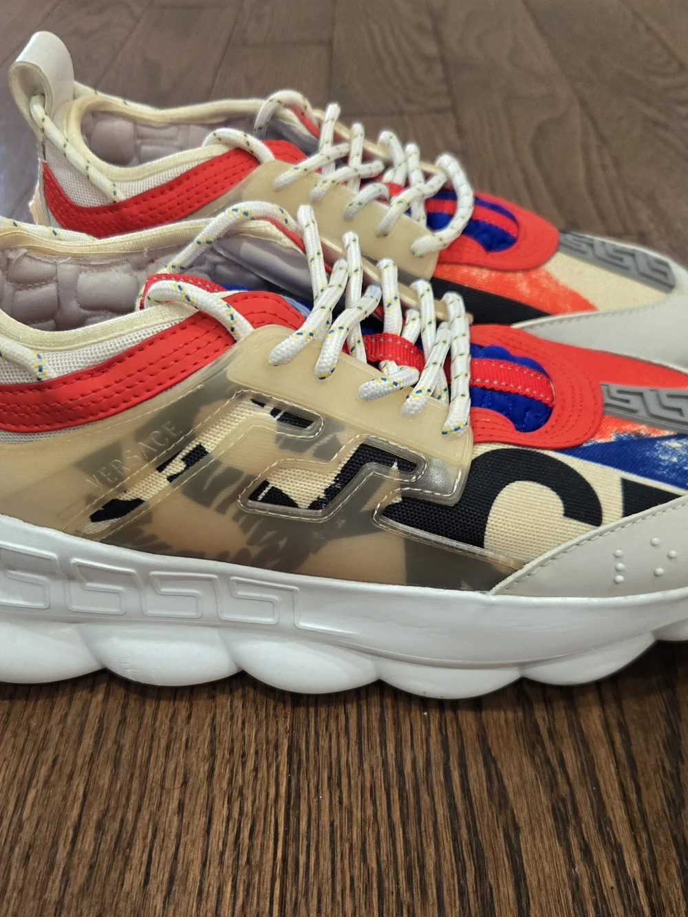 Versace Mens Multi-Color Chain Reaction Sneakers Size 43 US-10